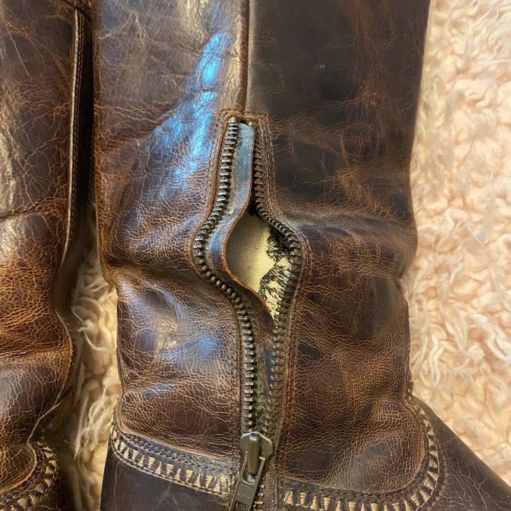 ARIAT TALL LEATHER BOOTS COWBOY WESTERN 11 - Picture 7 of 11